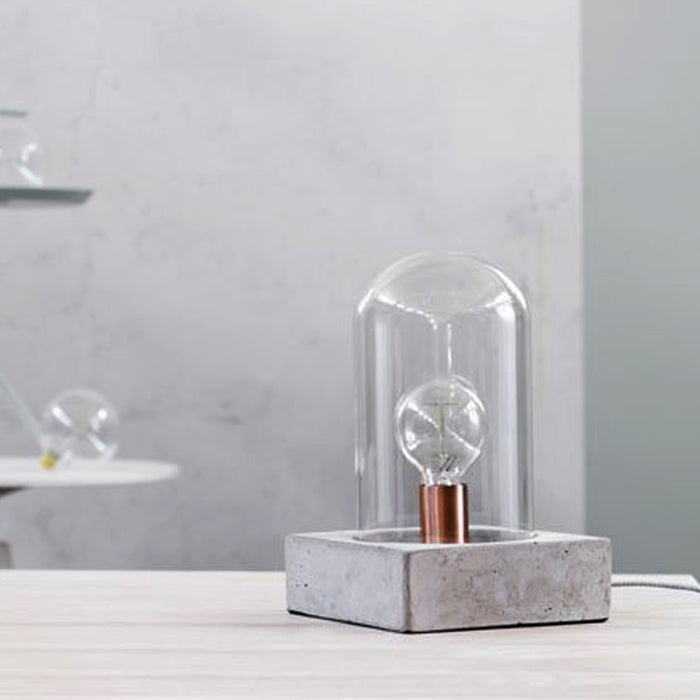 BORDSLAMPA BUDDY, betong/glas