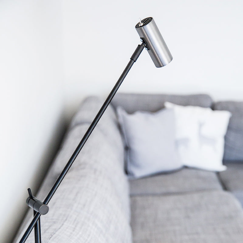 GOLVLAMPA CATO, svart silver