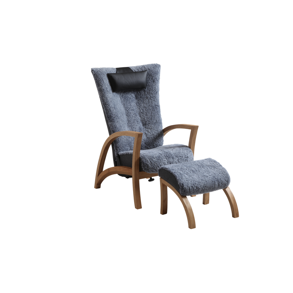 FOCUS Fåtölj med fotpall Ek