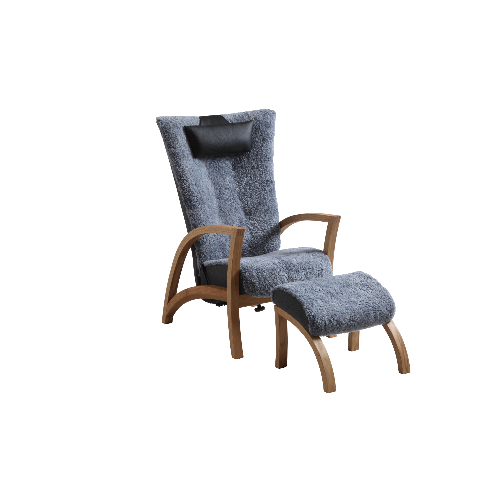 FOCUS Fåtölj med fotpall Ek