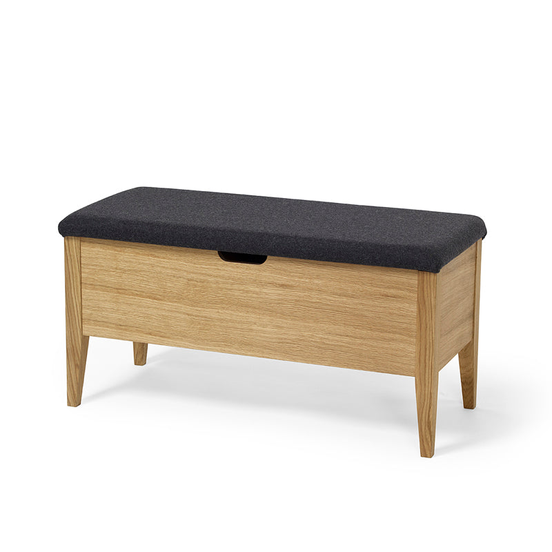 KLINTE Bänk i ek med förvaring, flera varianter | Torkelson
