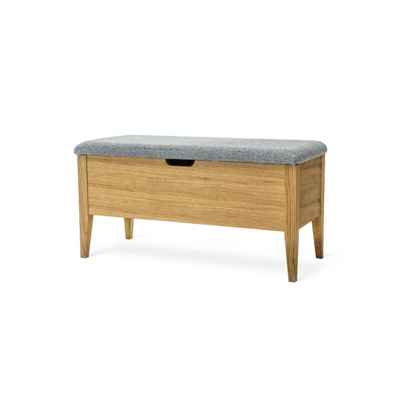 KLINTE Bänk i ek med förvaring, flera varianter | Torkelson