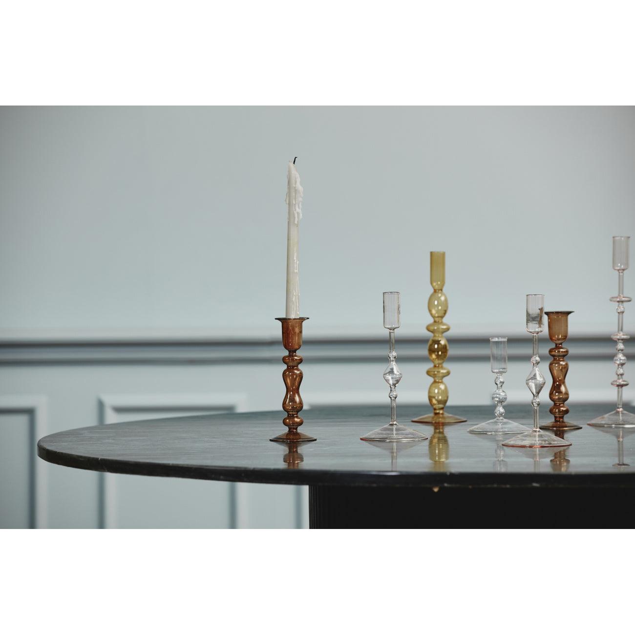 CHIROS Ljusstake i glas, ljusrosa | Nordal