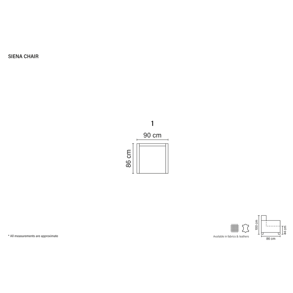 SIENA Fåtölj med fotpall