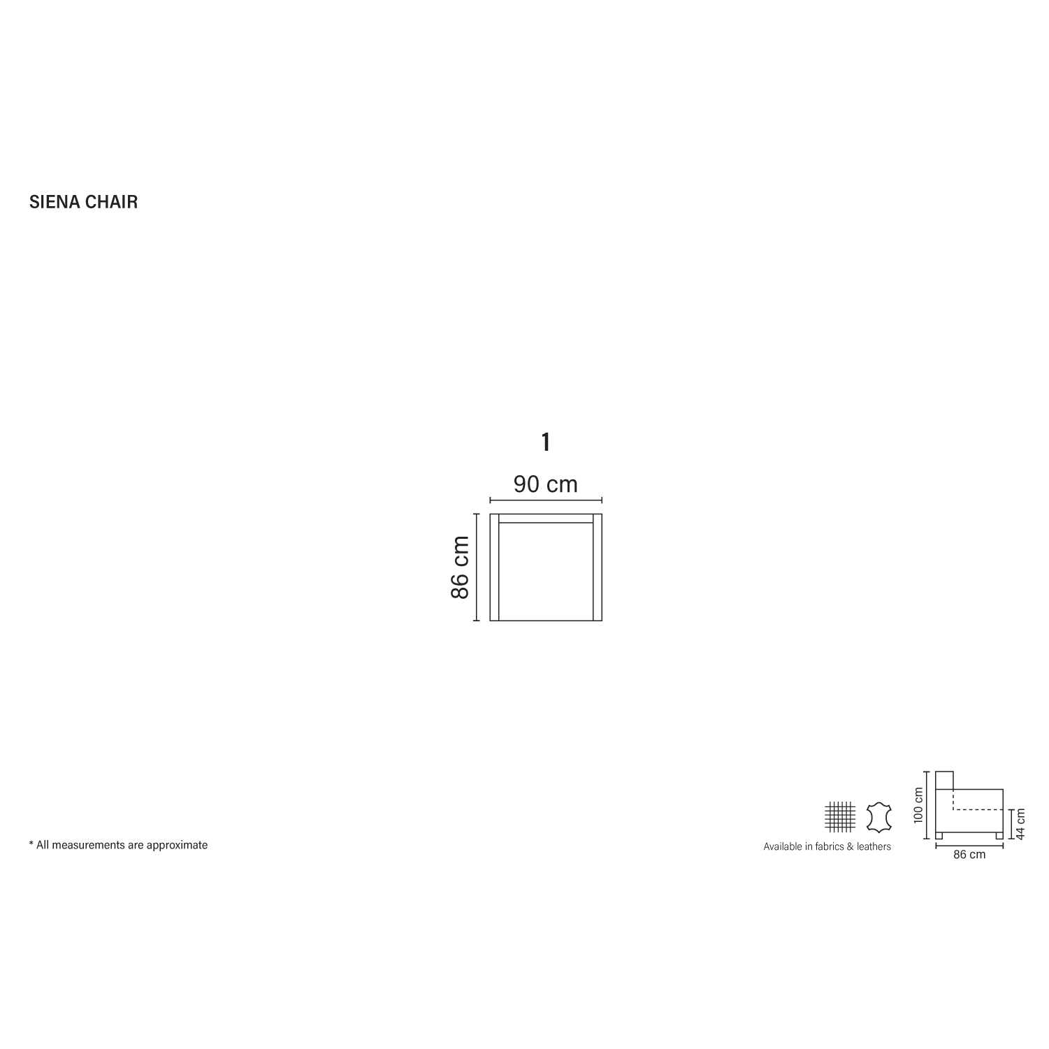 SIENA Fåtölj med fotpall