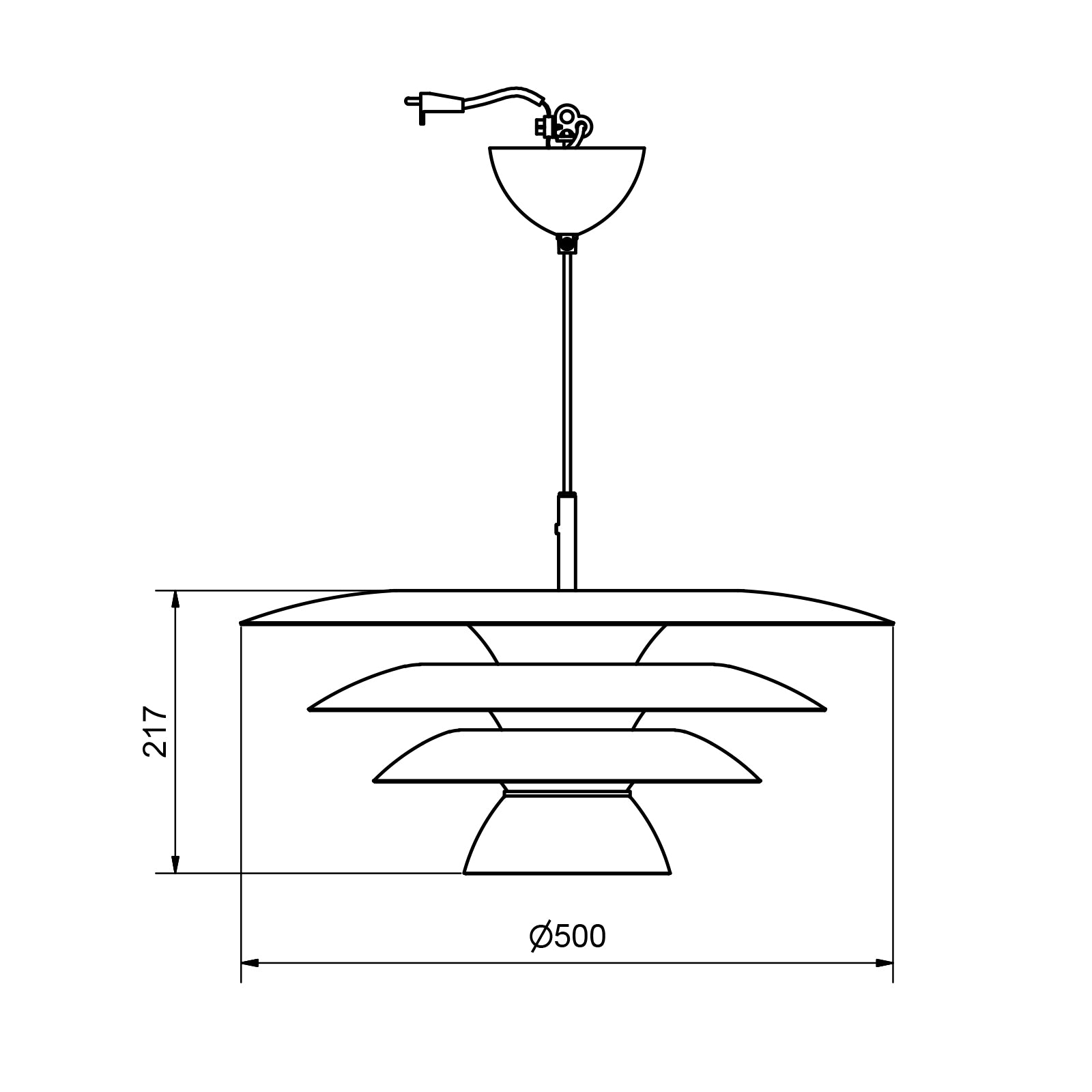 TAKLAMPA DA VINCI, svart