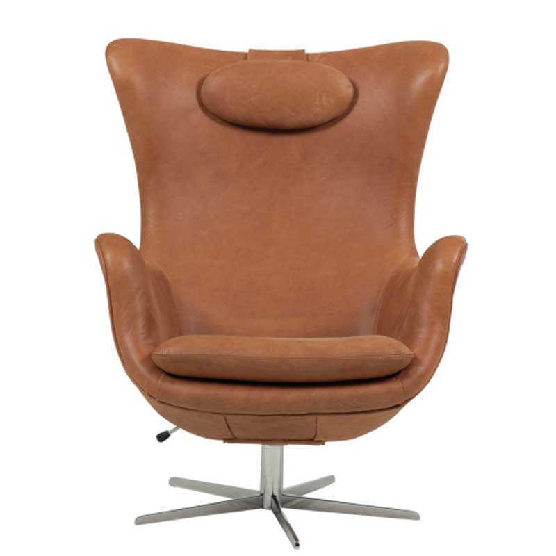 STATUS Fåtölj Cognac skinn