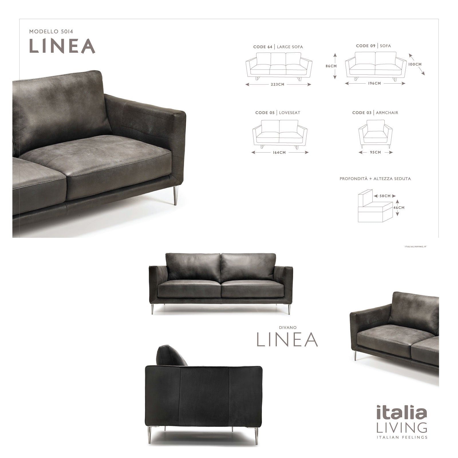 BUFFALO Skinnsoffa 3-sits | Italia Living