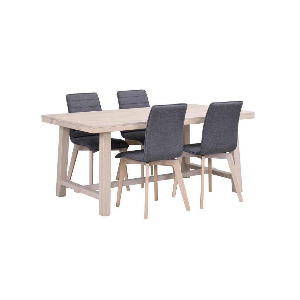 BROOKLYN Matbord vitpigmenterad ek 170-220 cm