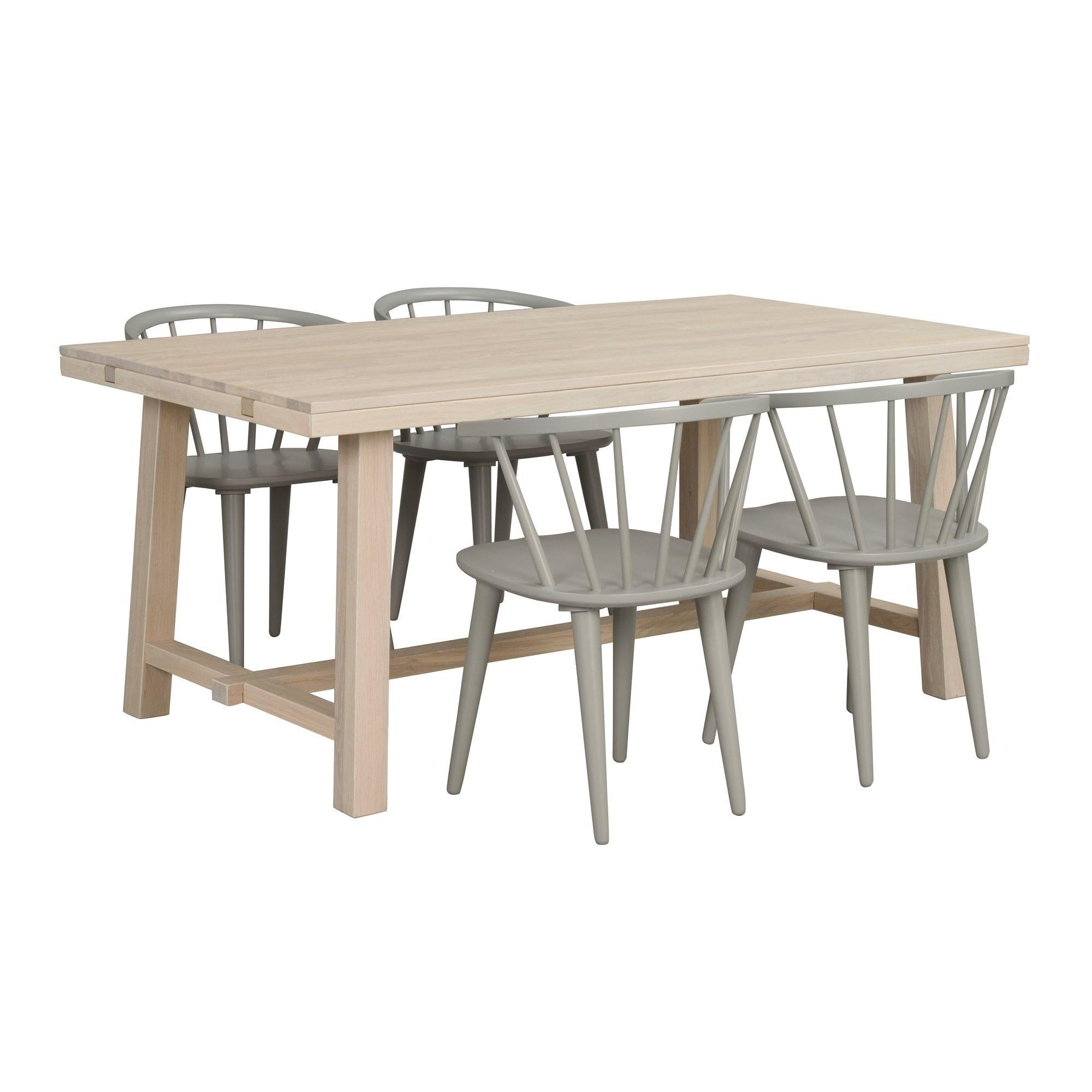 BROOKLYN Matbord vitpigmenterad ek 170-220 cm