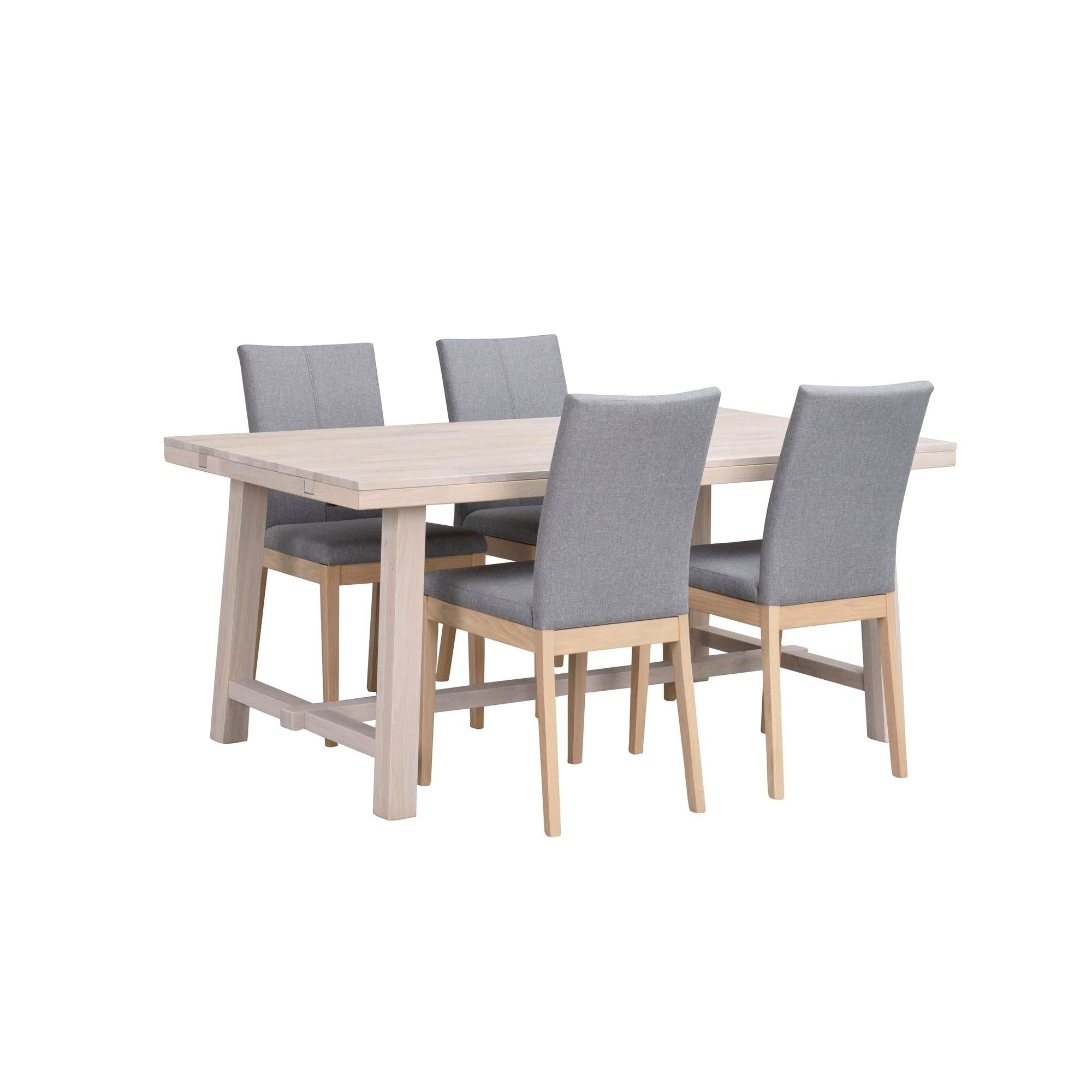 BROOKLYN Matbord vitpigmenterad ek 170-220 cm