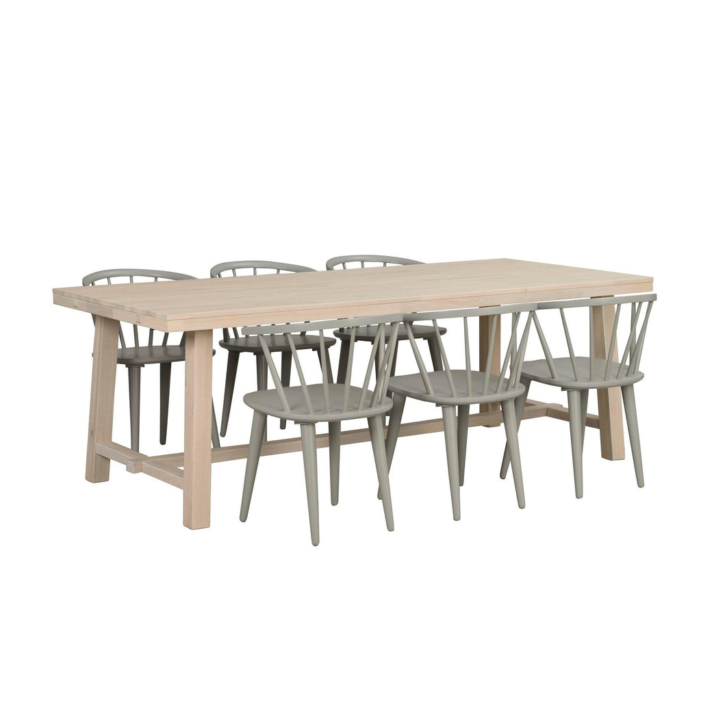 BROOKLYN Matbord vitpigmenterad ek 170-220 cm