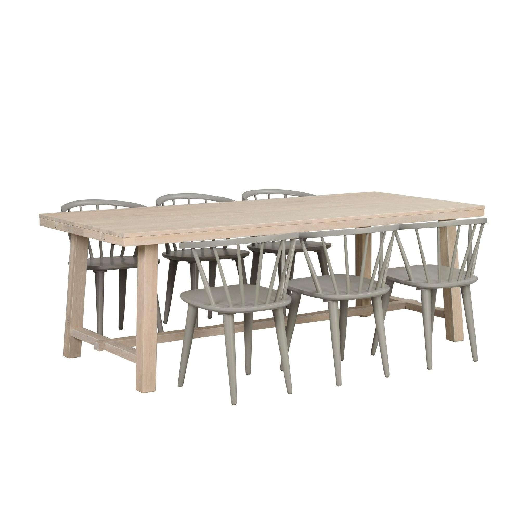 BROOKLYN Matbord vitpigmenterad ek 170-220 cm