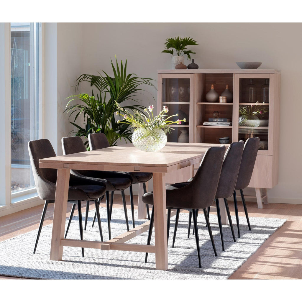 BROOKLYN Matbord vitpigmenterad ek 170-220 cm