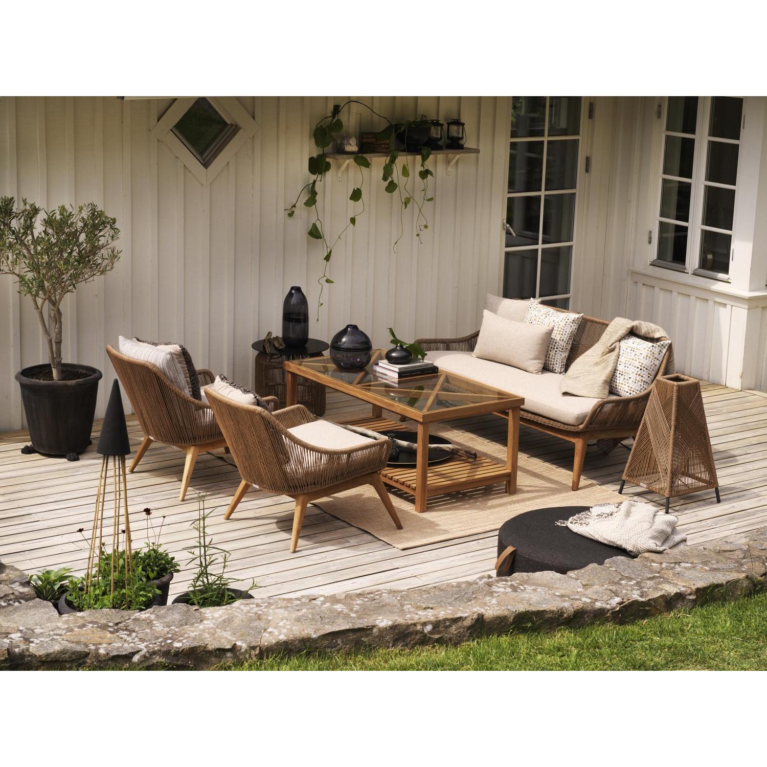 VARM Soffbord utomhus/inomhus, teak/natur 135x70 cm | Brafab