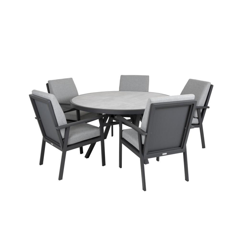 FLORENS Matbord Ø140 cm utomhus, grå | Brafab
